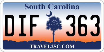 SC license plate DIF363
