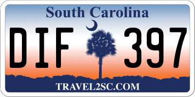 SC license plate DIF397