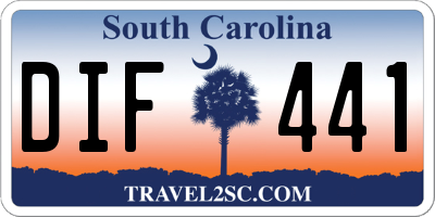 SC license plate DIF441