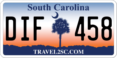 SC license plate DIF458