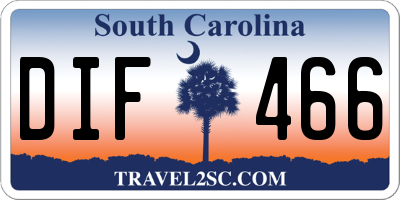 SC license plate DIF466