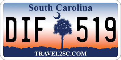 SC license plate DIF519