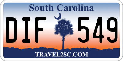 SC license plate DIF549