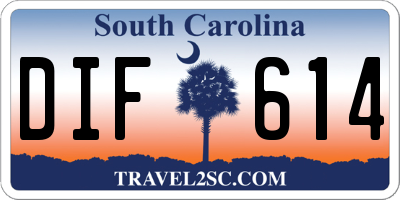 SC license plate DIF614