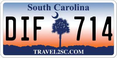 SC license plate DIF714