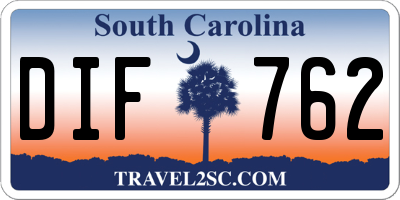 SC license plate DIF762