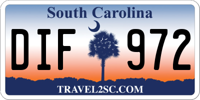 SC license plate DIF972