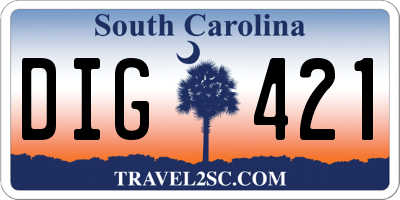 SC license plate DIG421