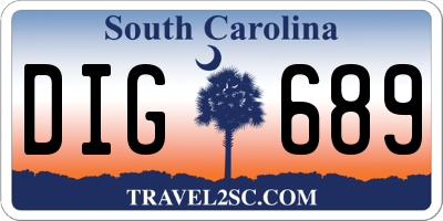 SC license plate DIG689