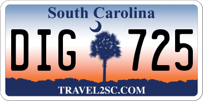 SC license plate DIG725