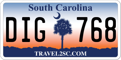 SC license plate DIG768