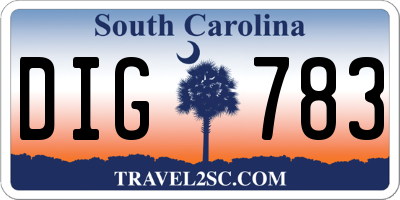 SC license plate DIG783