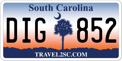 SC license plate DIG852