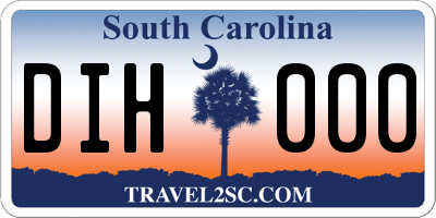 SC license plate DIH000