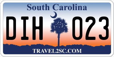 SC license plate DIH023