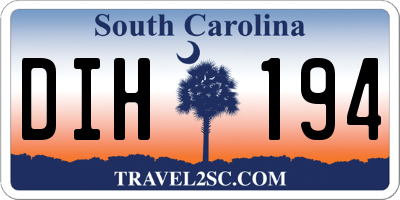SC license plate DIH194