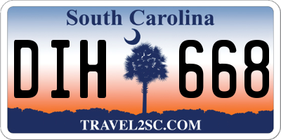 SC license plate DIH668