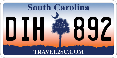 SC license plate DIH892