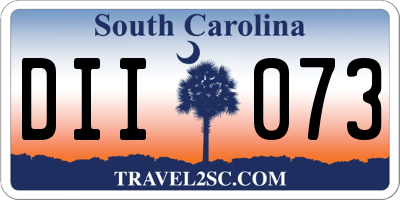 SC license plate DII073