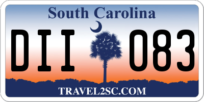 SC license plate DII083