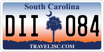 SC license plate DII084