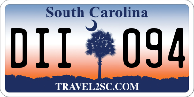 SC license plate DII094