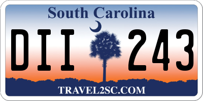 SC license plate DII243