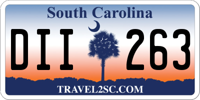 SC license plate DII263