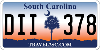 SC license plate DII378