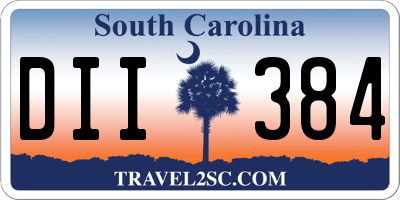 SC license plate DII384