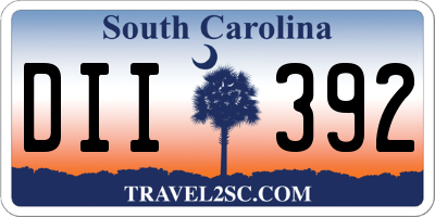 SC license plate DII392
