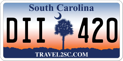 SC license plate DII420