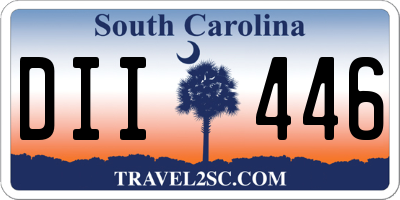 SC license plate DII446