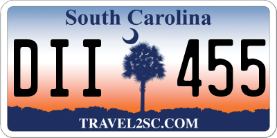 SC license plate DII455