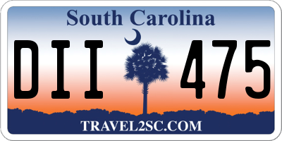 SC license plate DII475