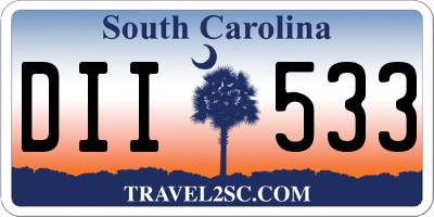 SC license plate DII533