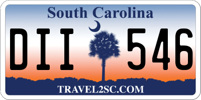 SC license plate DII546