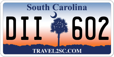 SC license plate DII602