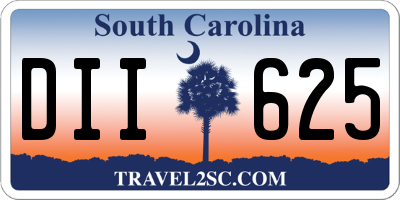 SC license plate DII625