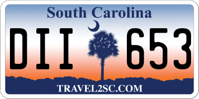 SC license plate DII653