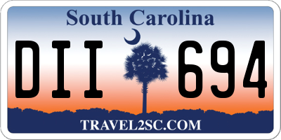 SC license plate DII694
