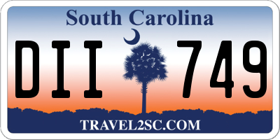 SC license plate DII749