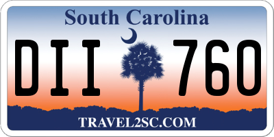SC license plate DII760