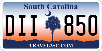 SC license plate DII850