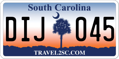 SC license plate DIJ045