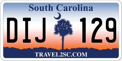 SC license plate DIJ129