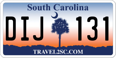SC license plate DIJ131