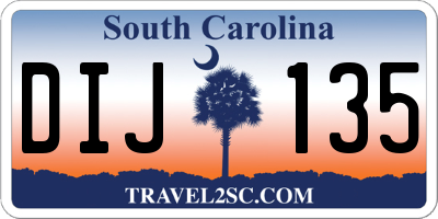 SC license plate DIJ135