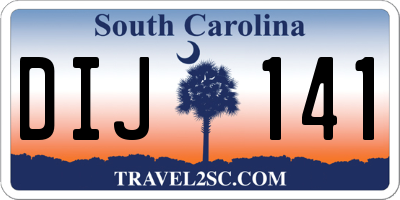SC license plate DIJ141