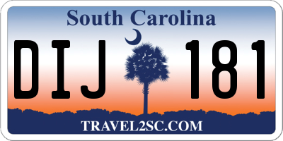 SC license plate DIJ181